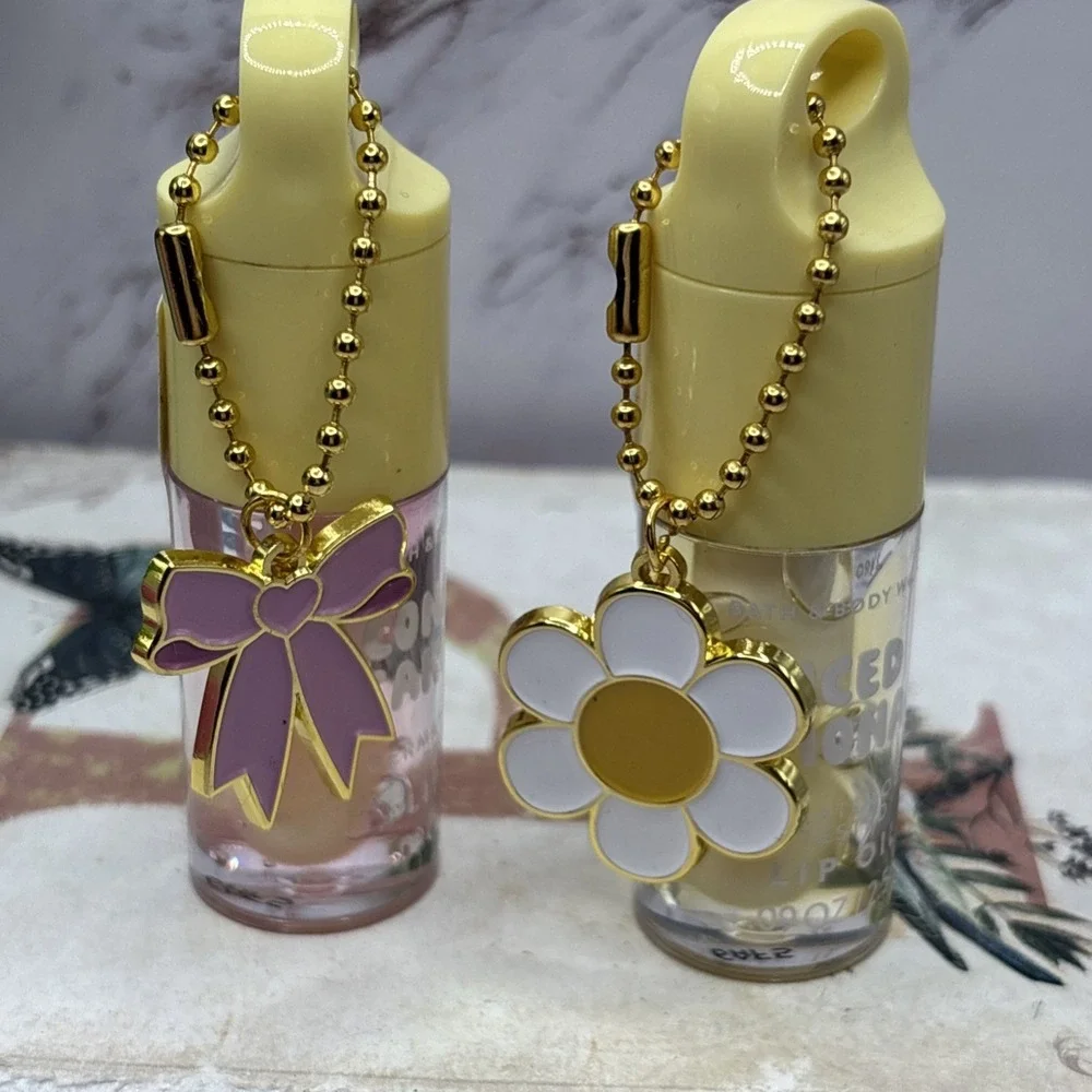 Bath & Body Works Lip Oil 2 Pc Set Confetti Cake Pop Iced Lemonade New